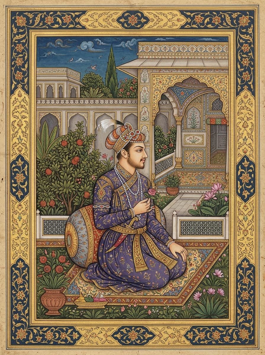 Painted in the courtly miniature tradition