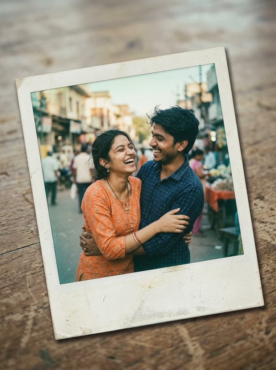 Instant film, white border, soft flash